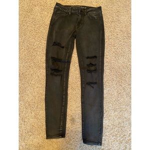 American eagle black ripped skinny jeans.